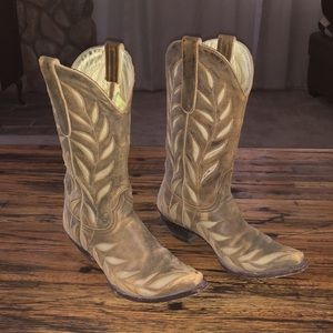 RARE Old Gringo Leaf Design Leather Cowboy Boots!